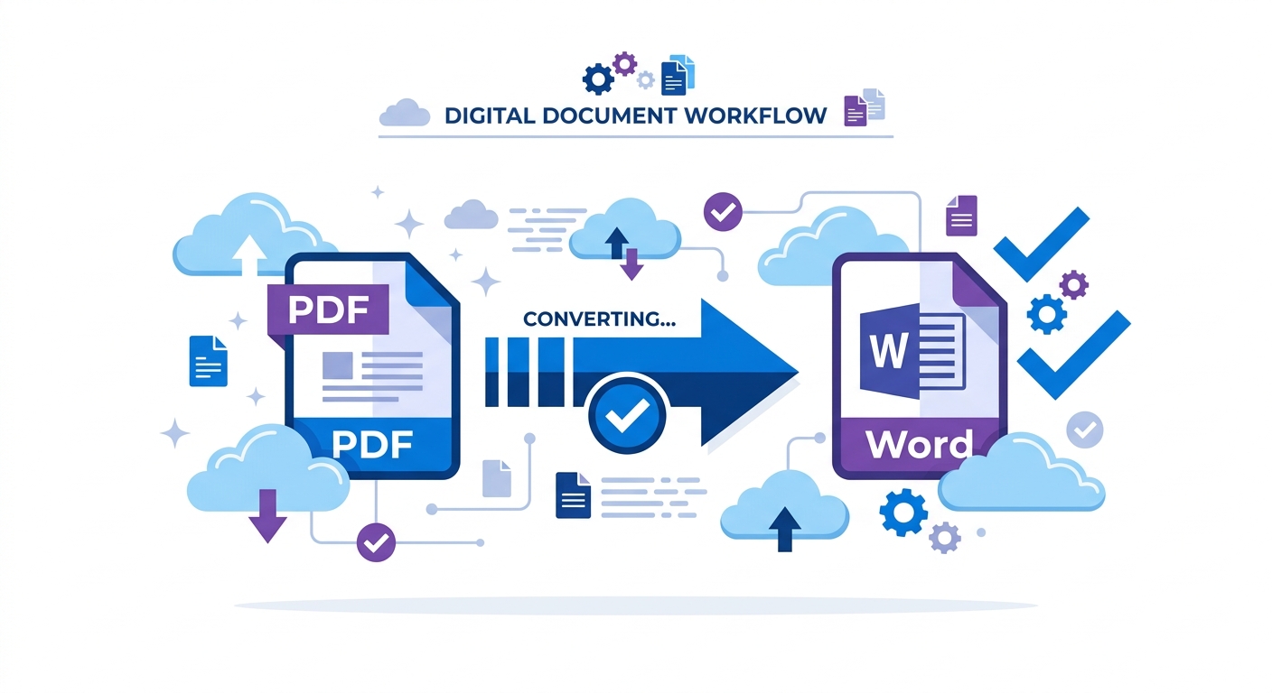 Illustratie van een digitale documentworkflow